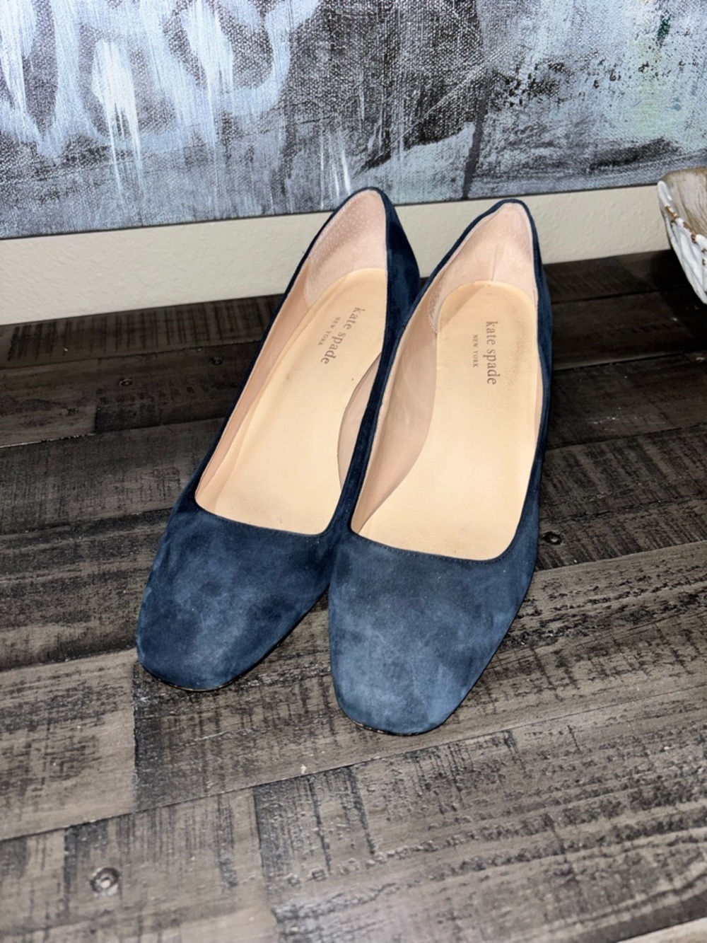 Kate Spade New York navy suede box pump SZ 7 - Picture 9 of 9